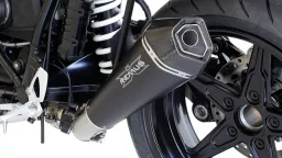 HYPERCONE, slip on (muffler with connecting tube low) to mount with sozius footpegs, stainless steel black, EC homologation