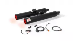 Silencer with luminous end cap and ASC – (CAN-BUS actuated sound system), stainless steel black, RACING