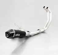 HYPERCONE, complete system (header, front muffler and rear muffler), stainless steel black, EEC, 65 mm