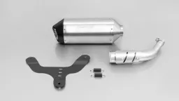 SPORTEXHAUST, slip on (muffler with connecting tube no cat.) with heat shield for Vespa GTS 300 ie Super / GTV 300 Sei Giorni, stainless steel, without EC homologation