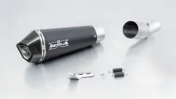 HYPERCONE, slip on (muffler with connecting tube no cat) for Ducati Monster 797, stainless steel black, 65 mm, without homologation