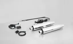 2x CUSTOM Exhaust no cat., no end cap, chrome, with SC15-System