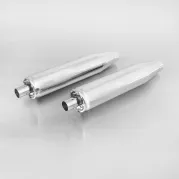 2 x CUSTOM Exhaust no cat., no end cap, chrome, EC homologation