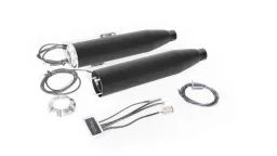 2 x CUSTOM exhaust Slip-On Ø 90 mm incl. cat. (selectable end caps), ASC, Stainless steel black, (EC-) approval